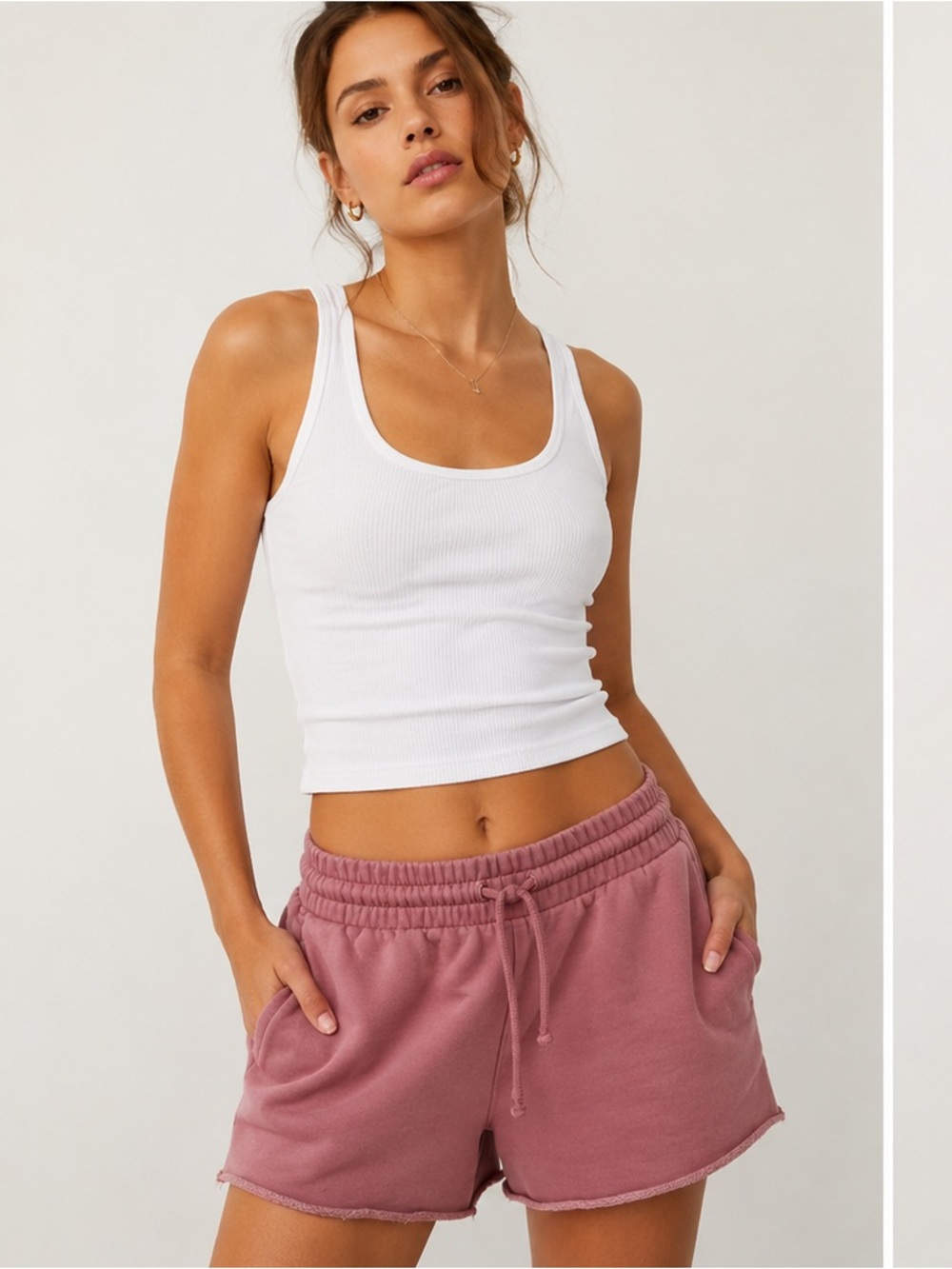 TNA Aritzia Cozy Fleece Boyfriend Shorts Lounge Sweat Shorts Casual Athleisure